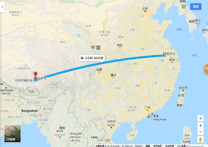 南京-拉萨进藏航班